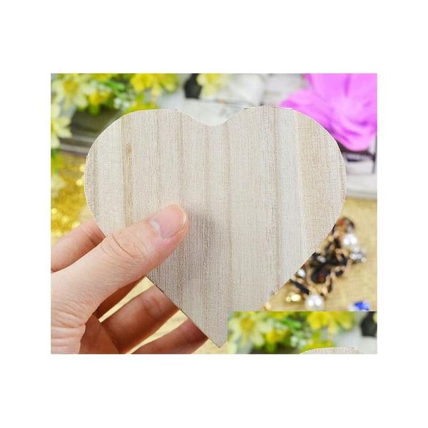 Cajas de almacenamiento Contenedores Caja en forma de corazón Joyería de madera Regalo de boda Maquillaje Cosmético Pendientes Anillo Escritorio Rangement Maquillaje Organizador de madera Dhpok