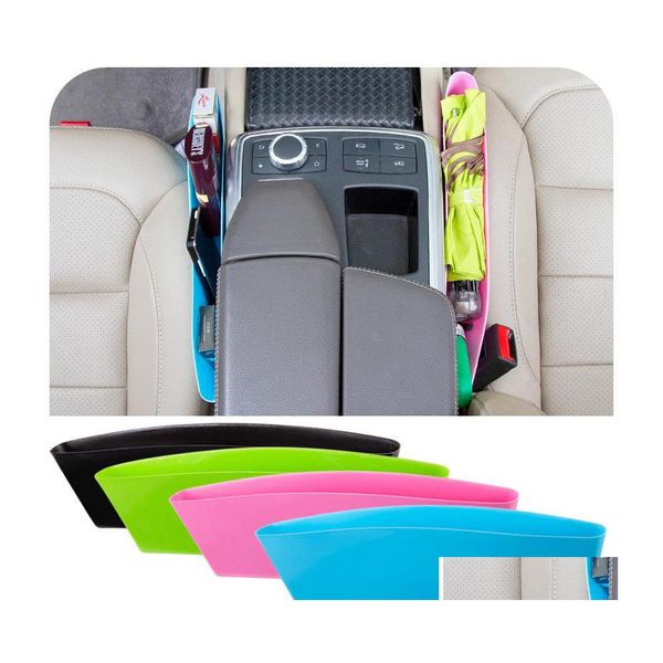 Cajas de almacenamiento Contenedores Caja para huecos de asiento de coche Colector de bolsillo Plástico Grieta grande Basura Escombros Guante Atrapado Organizador Bolsa Entrega a domicilio Dhj60