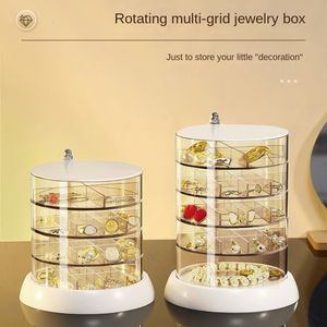 Opbergdozen Bakken Doorzichtig Sieraden Organisator Draaibaar Schattig Acryl Box voor Haaraccessoires Oorbel Kettingen Armband Dienblad Houder 230906