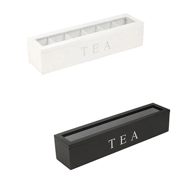 Cajas de almacenamiento Contenedores Caja de café y té Organizador de madera con tapa Soporte para bolsa de café para gabinetes de cocina