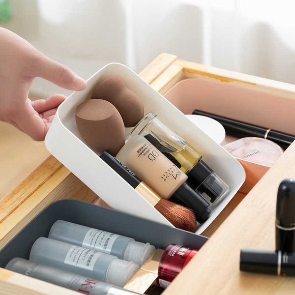 Cajas de almacenamiento Contenedores Caja de almacenamiento combinable Escritorio Almacenamiento de cosméticos Maquillaje Ropa Vajilla Titular Cajones Organizador de ropa interior P230324