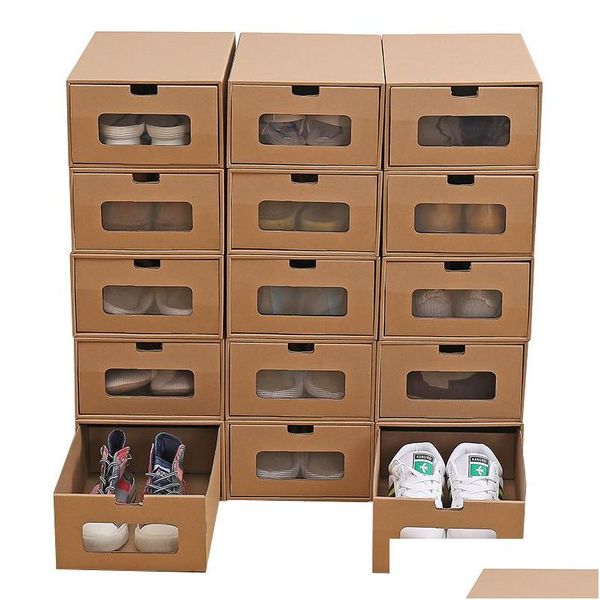 Boîtes De Rangement Bacs Der Type Papier Chaussures Boîte Homme Femme Épaississement Papiers Qualité Stockages Femmes Hommes Organisateur Cas Vt1983 Drop Deli Dh18B