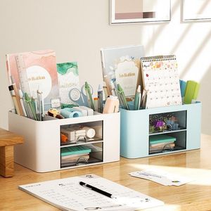 Opbergdozen Bakken Bureau-organizer Caddy met doorzichtige lade Multifunctionele penhouder Bureaulade Herbruikbare bureau-opbergdoos Penhouder-organizer 230830