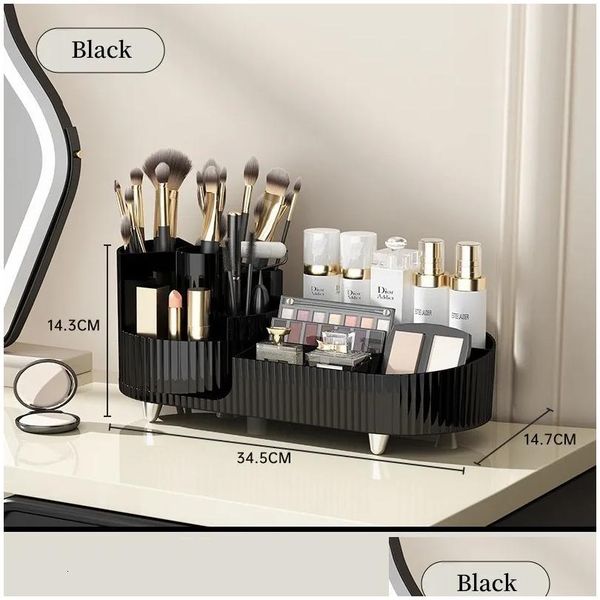 Boîtes de rangement Bacs Organisateur de maquillage de bureau Type de boîte à cosmétiques Boîte à maquillage Porte-brosse Rouge à lèvres Tables de soins de la peau 230607 Drop D Dhgjb