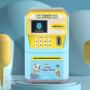 Cajas de almacenamiento Contenedores Durable Kids Piggy Bank Multifuncional Moneda de dibujos animados Mango portátil Juguete educativo Cajero automático electrónico Ahorro de dinero 221128