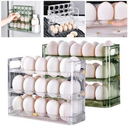 Opbergdozen bakken ei opbergdoos kunnen omkeerbaar zijn drie lagen van 30 eierbakken koelkast organizer voedselcontainers keuken opbergdozen 230324