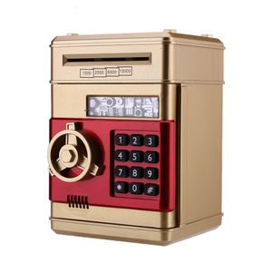 Boîtes de rangement Poubelles Tirelire électronique Coffre-fort Tirelires pour enfants ATM Mot de passe Tirelire Cash Coin Saving Box ATM Machine Kid Xmas Gifts 230614