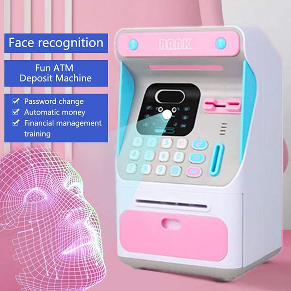 Boîtes de rangement Bacs Tirelire électronique Coffre-fort Argent pour enfants Pièces numériques Économie d'argent Dépôt Mini ATM Machine Kid Cadeaux de Noël 221128