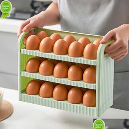 Cajas de almacenamiento contenedores de cajas de huevos de huevo de huevo de espacio de ahorro de espacio de la cocina contenedor de la cocina recipiente gran capacidad de contenedor entrega del hogar Dhicb