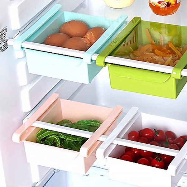 Boîtes de rangement bacs réfrigérateur sous étagère support conteneur maison réfrigérateur plateau gain de place tiroir cuisine organisateur accessoires
