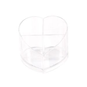 Boîtes de rangement Bacs Coeur Forme Acrylique Maquillage Organisateur Transparent Cosmétique Boîte Conteneur