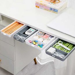 Opbergdozen Binnen verborgen laden Opbergdozen onder het bureau Zelfstick Potlood Trays Pennen Stationery Racks Office en thuisorganisatoren Q240506