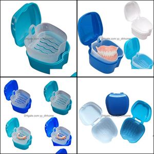 Boîtes De Rangement Bacs Accueil Organisation Housekee Jardin Dentier Boîte De Bain Organisateur Dentaire Fausses Dents Avec Filet Suspendu Conteneur Nettoyage Cas