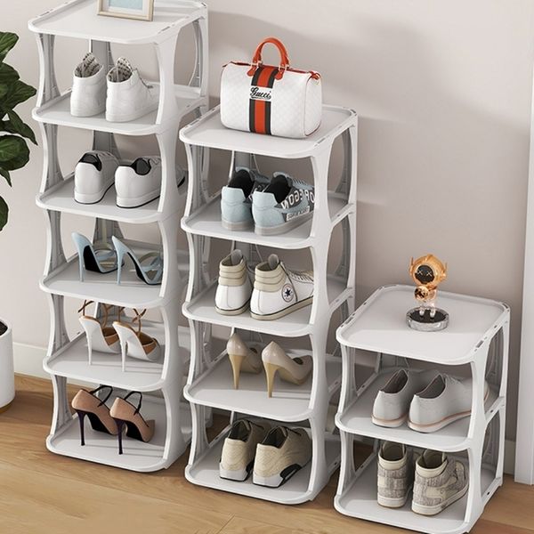 Cajas de almacenamiento Contenedores Organizador de zapatos para el hogar Estante de múltiples capas Estante duradero Casa empalmable y 230418
