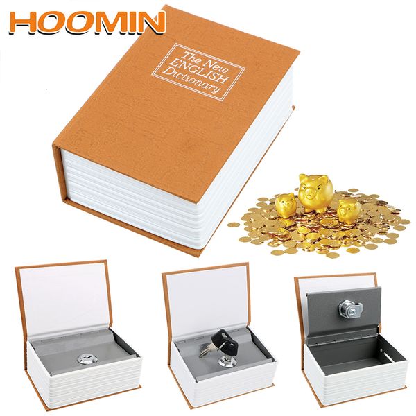 Boîtes de rangement Poubelles HOOMIN Dictionnaire Coin Tirelires Petite économie d'argent avec secret caché Sécurité Safe Lock Cadeau d'anniversaire pour les enfants 230320