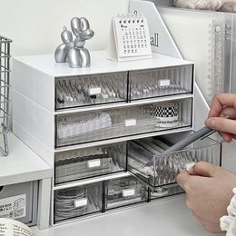 Opbergdozen Binnen Ins Acryl Penhouder Opbergdoos Deskop Stationery Pen Box Office Transparante grote capaciteit lade make-up organisator Cosmetic 230321