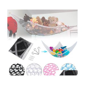 Opbergdozen Bins Kids speelgoed Hangmat Net Grote mesh Organisatorhouder Baby knuffel Dieren Creative Hanging Bag Drop levering Home G DHEU6