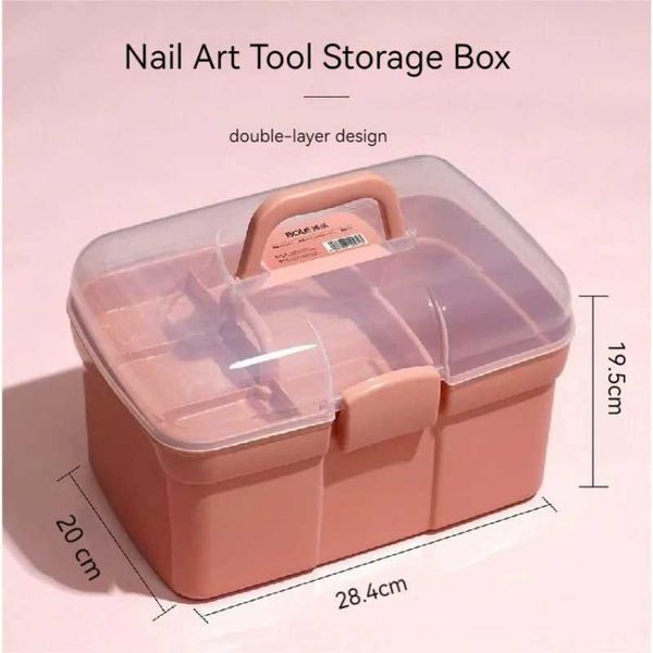 Boîtes de rangement Colgènes de grande capacité Orgonomique Organisateur Gel Gel Polirure Boîte de rangement pour Nail Art Supplies Container Tools Oneaux Nail S24513