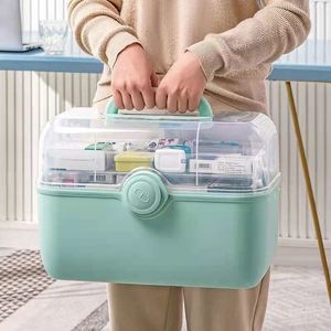 Storage Boxes Bins Large Capacity Family Medicine Organizer Box Portable First Aid Kit Medicine Storage Container Family Emergency Kit Box 230321