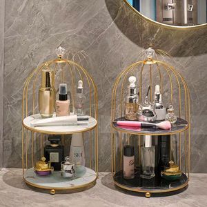 Boîtes de rangement bacs luxueux étagère cosmétique en fer art maquillage organisateur cassette à lèvres Perfume de salle de bain rackstorage de salle de bain