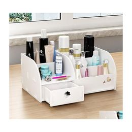 Opbergdozen Bins Make -up Organizer voor Cosmetica Diy Splicing PVC grote capaciteit Cosmetische sieraden Der Container Drop levering Hom Dhkoj