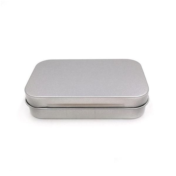 Cajas de almacenamiento Contenedores Mini Caja de hierro 95X60X21Mm 2 Color Caja de lata Hemming Rec Clamshell Regalo Inicio Maquillaje Organizador Ataúdes Almacenamiento Nuevo Dhp71