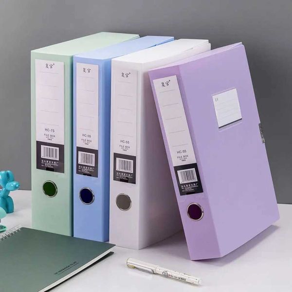 Cajas de almacenamiento Bins Morandi Color A4 Manager de archivos Box Documento de polvo Documento múltiple PP Plastic de escritorio grueso Q240506