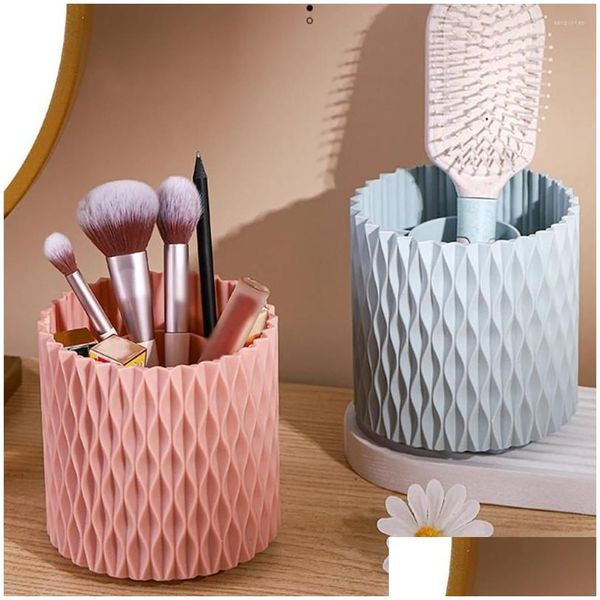 Boîtes de rangement Bacs MTI-Fonctionnel Bureau Crayon À Sourcils Maquillage Brosse Organisateur Titulaire Ins Boîte De Tasse Rotative Drop Livraison Maison Jardin Othjm