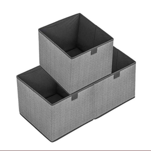 Boîtes de rangement Bodes Cube multi-fonctionnel Square Square Boîte non tissée avec style de tiroir Double poignées Q240506