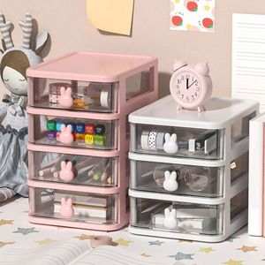 Storage Boxes Bins Multifunctional Desktop Organizer Drawer Box with Pen Holder and Hair Accessories Shelf 230907