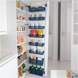 Opbergdozen Bakken Marineblauw Over-de-deur Pantry-organizer met 8 lagen en 2 diepe manden van 6 fl. Drop Delivery Huis Tuin Housekee Organizat Dhqpd