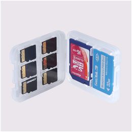 Opslagboxen Bins Nieuw 8 in 1 plastic kastdoos voor TF Micro SD -geheugenkaart SDHC MS Protector Holder Hoge kwaliteit LX0285 Drop Deliv DH6H9