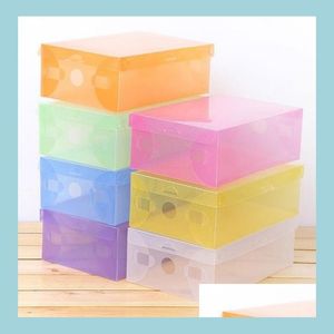 Boîtes De Rangement Bacs Nouveau Mtifonction Boîte De Botte De Chaussure En Plastique Transparent Boîte À Chaussures Der Chaussures Armoire Rack Accueil Organisateur Conteneur Drop Dhrfl