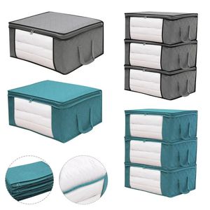 Storage Boxes Bins NonWoven Fabric Blanket Organizer Quilt Bag Bags With Zipper Duvet Cover Under Bed 231009