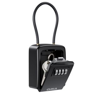 Boîtes de rangement Bacs ORIA Key Lock Box Coffre-fort à clé à combinaison à 4 chiffres Coffre-fort à clé étanche avec chaîne amovible 230628