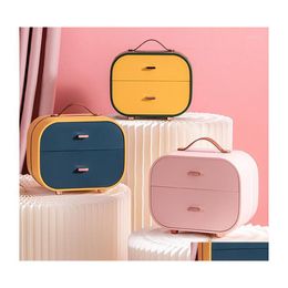 Opbergboxen bakken plastic desktop der type organisator mtilayer sieraden doos slaapkamer cosmetica oorbellen ring huis drop levering gard dhhzr