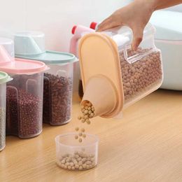 Boîtes de rangement bacs en plastique Conteaux de rangement alimentaires Spices Grain Cans Rice Barils Organisateurs Organisateurs Candy avec les couvercles Scellés transparents Q240506