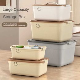 Storage Boxes Bins Plastic large storage box with lid medical cabinet toy clothing sorting portable Q240506