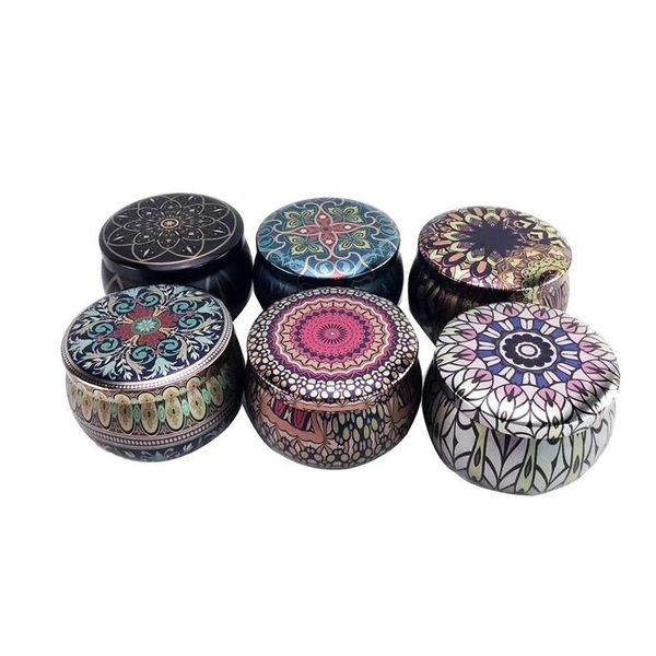 Boîtes De Rangement Bacs Pot Tin Box Maison Jardin Personnalité Bonbons En Forme De Tambour Biscuit À La Main Savon Bougie Pot Emballage Cas 33 J2 Drop Dhn98