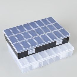 Opbergdozen Bakken Praktische 24 Grids Compartiment Plastic Doos Sieraden Oorbel Kraal Schroef Houder Case Display Organizer Container 230613