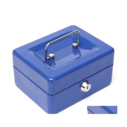 Opslagboxen Bins Promotie Vergrendeling Cash Coin Money Safe Security Box Holder koffer met Lock Key 6 Compartiment Tray Drop Deli Dhism