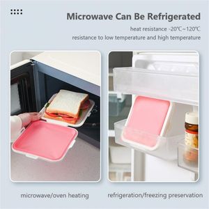 Boîtes de rangement Bacs Sable Silicone Lunch Food Case Réutilisable Microwave Container 221008