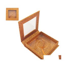 Boîtes De Rangement Poubelles Poussière Brillante Cas Vide Récipients Cosmétiques Cils Colorés Brillants Emballage Papier Boîte Ligne Tapis En Plastique Impression Dhqod