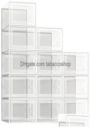 Opbergdozen Bakken Schoen Doorzichtig Plastic Stapelbare Organizer Voor Kast Opvouwbare Schoenen Containers Houders Drop Delivery Huis Tuin H6571278