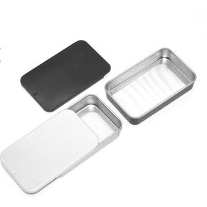 Boîtes de rangement Colonches à glissière Top rectangar Metal Tin Conteneurs For Candies Bijoux Crafts Pills Baume à lèvres Kit de survie XB Drop délivre DH16Y