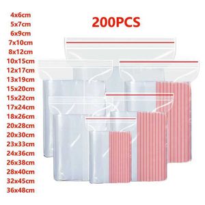 Boîtes de rangement Colonaires Small Zipper Plastic Sac réutilisable Sac transparent Sac à vide Sac Transparent Sac en plastique S2452702