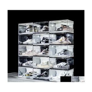 Opbergdozen Bakken Sound Control Led Light Helder Schoenendoos Sneakers Antioxidatie Organisator Schoenenwand Collectie Displayrek 2844 Dhdvv