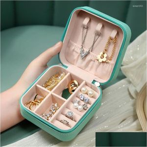 Opbergdozen Bakken Opbergdozen Roze Sieraden Organizer Box Ring Oorbellen Juwelen Sieraden Juwellery Case Make-up Cosmetische Stand Wholesa Dhbes