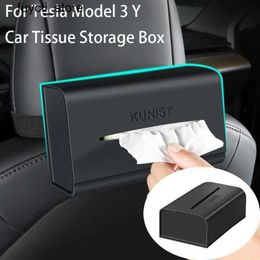 Cajas de almacenamiento contenedores adecuados para Tesla Modelo 3 Y Caja de tejido de automóvil Asiento Caja de reposabrazos espalda oculta detrás de la pantalla Bolsa de almacenamiento Accesorios interiores 2023 S24513