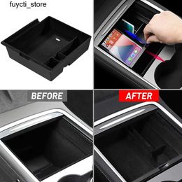 Opslagboxen Bins geschikt voor Tesla Model 3/Model Y 2021-2022 Centrale console-armbox Opslag Verborgen lade Box Tray Manager Accessoires S24513